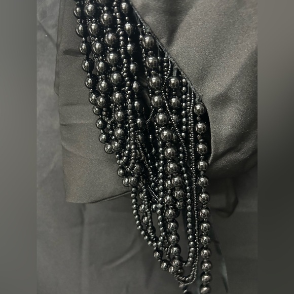 Mac Duggal 26526 Draped Beaded Sleeve V-Neck Cocktail Dress - Picture 7 of 8